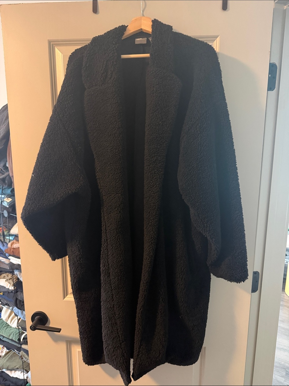 ASOS Black Teddy Jacket for Men - Open Front Sherpa Coat